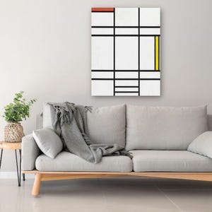 Piet Mondrian Composition in White, Red, and Yellow, Piet Mondrian Minimalist Wall Art Poster Print, Home Decor, Abstract,Ready To Hang
