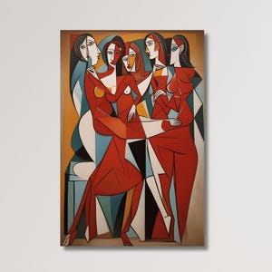 Picasso Women Cubist Canvas, Cubist Canvas Poster Wall Art Print, Women Cubist Wall Art Poster, Modern Fine Art, Home Decor, Ready to Hang