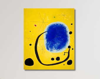 Joan Miró Wall Art, The Gold of the Azure Print, Joan Miro Canvas Poster, Ready to Hang Panel, Abstract Art, Home Wall Decor, Joan Miro art