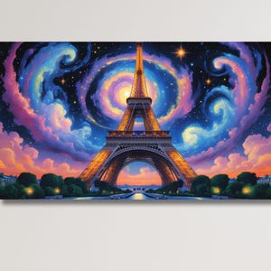 Paris Eiffel Tower Canvas Wall Art Print, Eiffel Tower Canvas Print, Paris Wall Art, Paris Poster, France Canvas Art, Landscape Home Decor