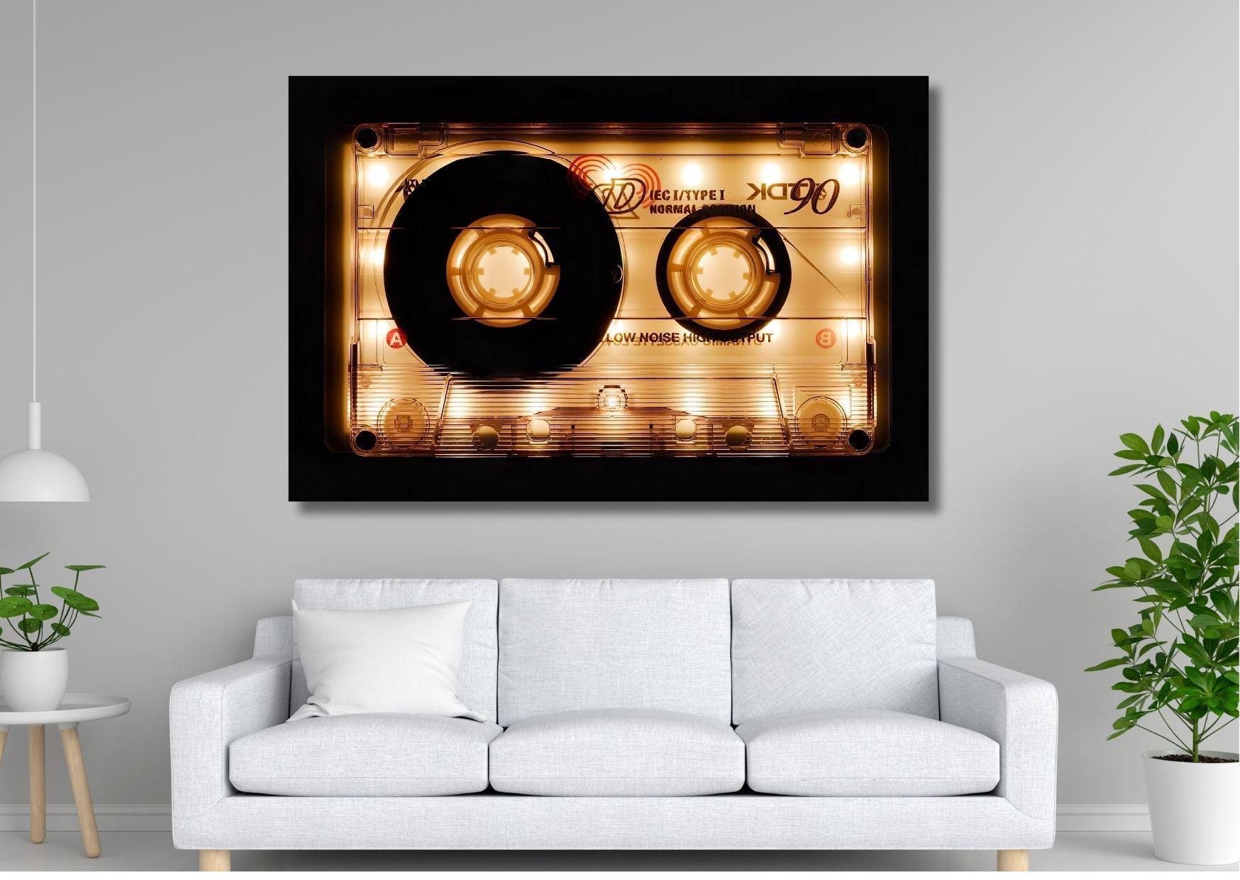 Retro Audio Cassette Wall Art Canvas Print: Music Lover Wall Decor