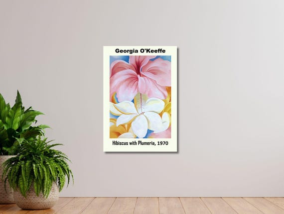 Georgia Okeeffe Hibiscus Wall Art Canvas Print: Floral Wall Decor