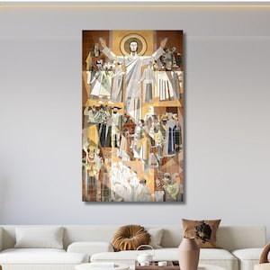 Touchdown Jesus Poster Print Art, Touchdown Jesus Canvas Wall Art, Notre Dame College Football, Man Cave, Fighting Irish Bar, Dorm Room Gift