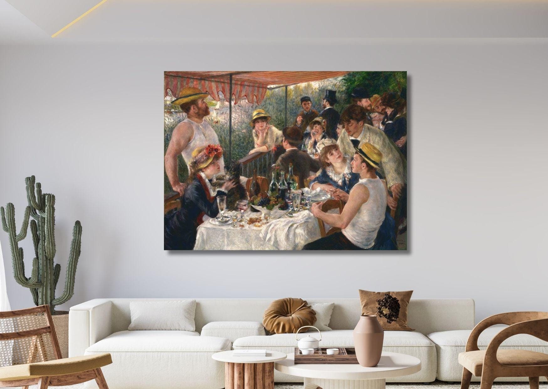 Pierre Auguste Renoir Luncheon of the Boating Party Wall Art Canvas, Pierre Auguste Renoir Poster, Wanddekoration, Wohnkultur, Impressionismus