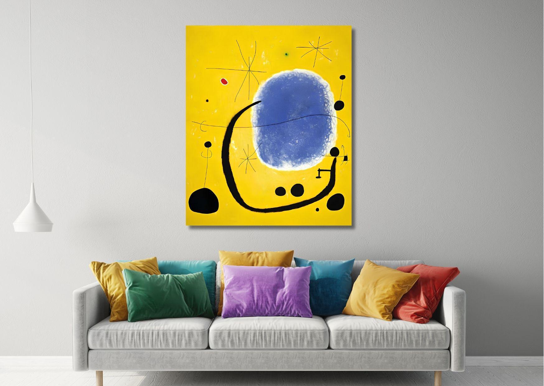Joan Miró the Gold of the Azure Wall Art Canvas Print: Home Decor