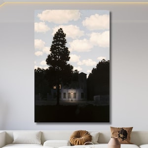 René Magritte Empire of Light, Magritte Wall Art Canvas Poster Print, Surrealism Wall Art, Magritte Poster, Reproduction Canvas, Home Decor