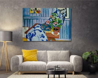 マティスの静物画「ゼラニウムのある静物画」：抽象キャンバスウォール