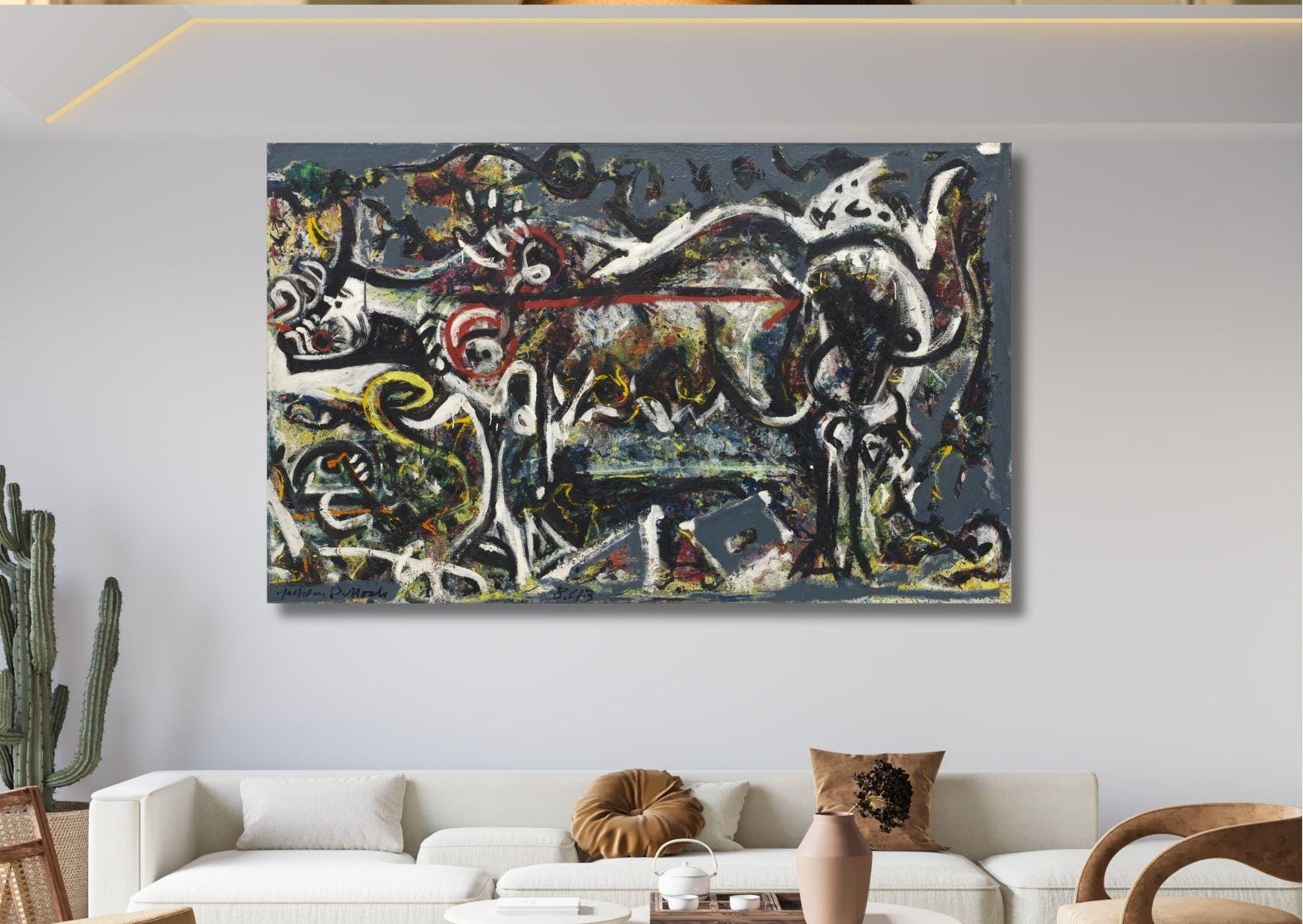 Jackson Pollock the She-wolf Wall Art Canvas Print: Abstract