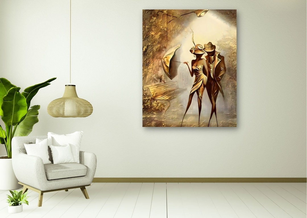 Or Tango Toile Wall Art, Tango Wall Art, Dancing Couple Peinture Print
