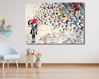 バンクシーの蝶、バタフライガールの自殺、バンクシーの壁画