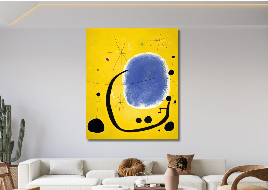 Joan Miró the Gold of the Azure Wall Art Canvas Print: Home Decor