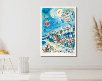 Marc Chagall Blumenvase, Marc Chagall Leinwand Wandkunst, Marc Chagall Poster, Ausstellungsplakat, Expressionismus, Wohndekor,