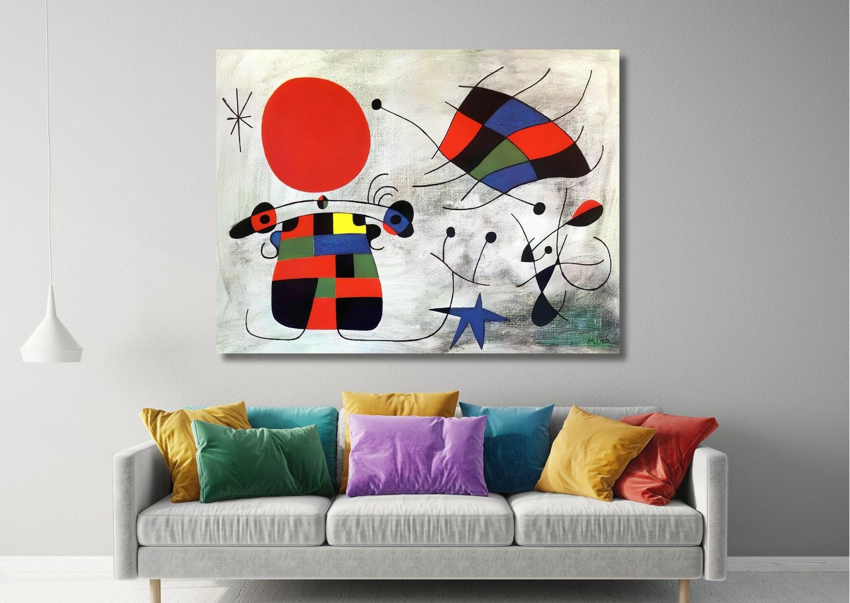 Joan Miró Abstract Wall Art Canvas Print, Smile of the Flamboyant