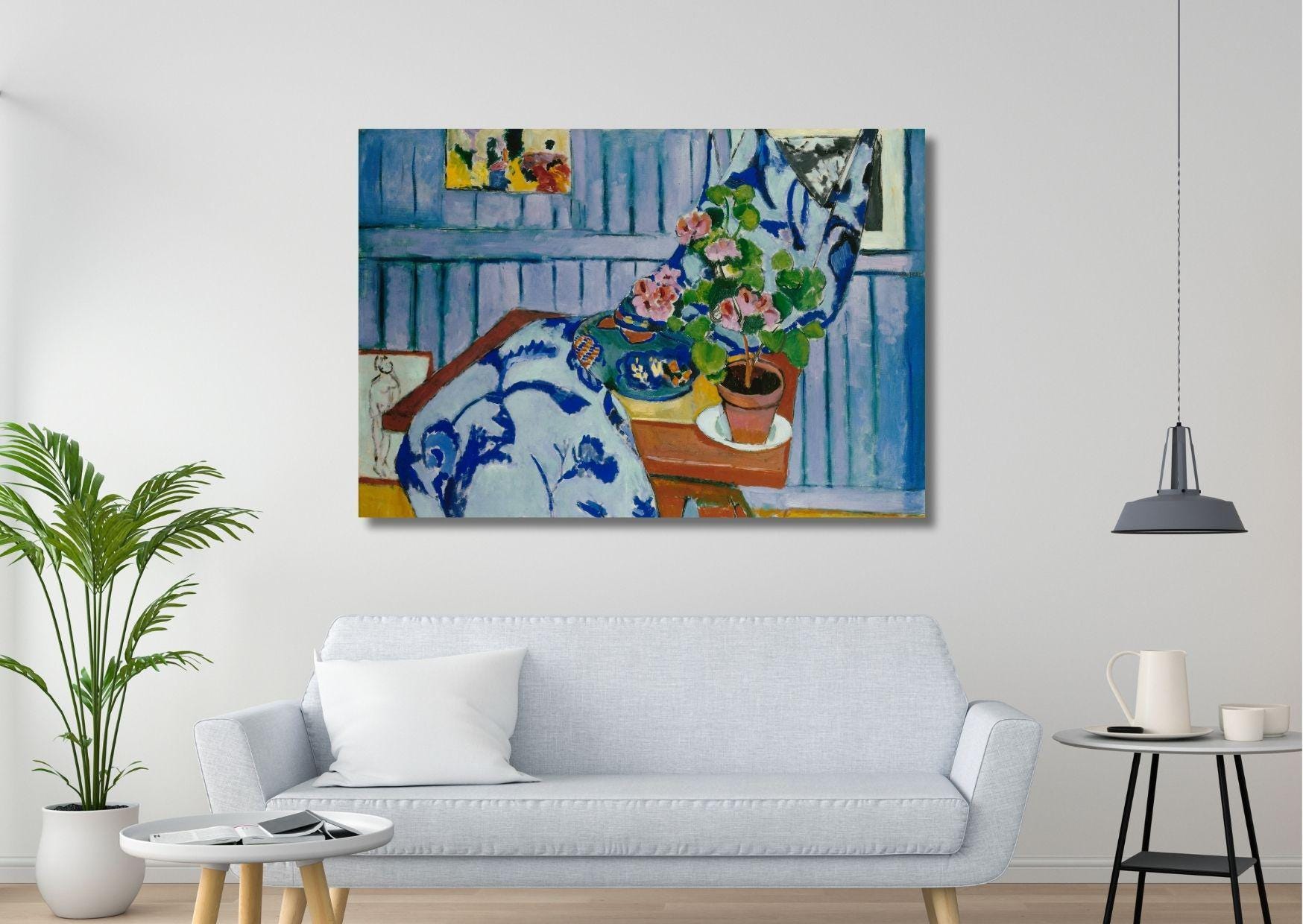 マティスの静物画「ゼラニウムのある静物画」：抽象キャンバスウォール