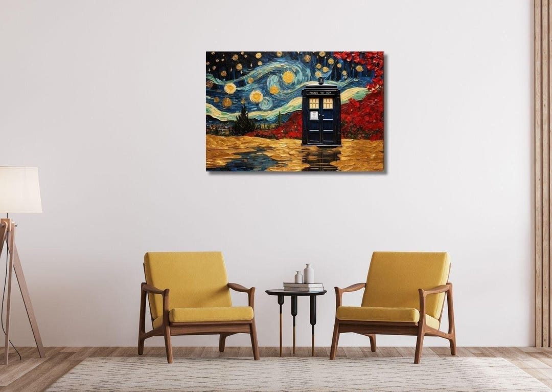 TARDIS Starry Night Canvas Art: Doctor Who, Van Gogh Inspired - Etsy