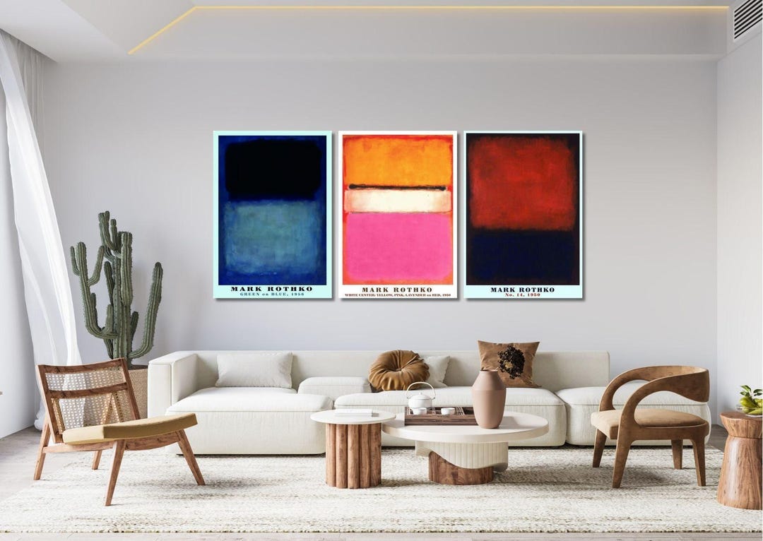 Rothko Wall Art Canvas Prints Set of 3: Abstract Expressionism, Ready ...