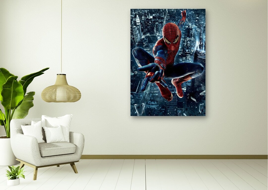 Spiderman Wall Art, Spiderman Canvas Print Art, Game Room Man Cave Art Decor, Spiderman Canvas