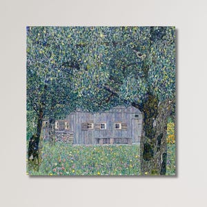 Gustav Klimt Farmhouse in Buchberg, Gustav Klimt Poster, Canvas Wall Art, Gustav Klimt Gallery Print, Wrapped Giclee Wall Art, Home Decor
