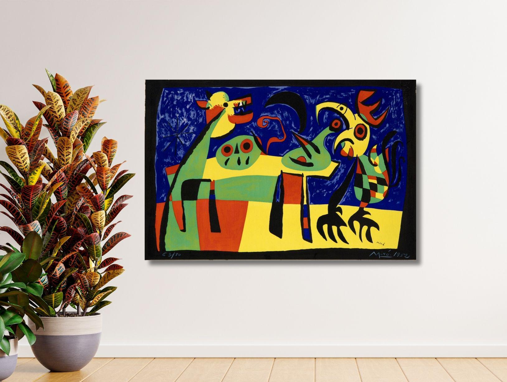 Joan Miro 'dog Barking at the Moon' Wall Art Canvas Print