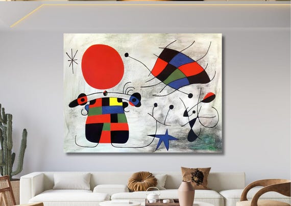 Joan Miró Abstract Wall Art Canvas Print, Smile of the Flamboyant