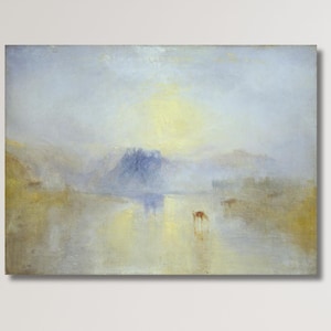 Joseph Mallord William Turner, Sun Setting Over A Lake (1840), Joseph Mallord Canvas Wall Art Print, William Turner Modern Framed Wall Art