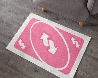 Tapis inversé Pink Uno, tapis tendance, tapis d’accent de jeu pastel, tapis pour salon, tapis de décoration intérieure