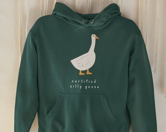 Certified Silly Goose Hoodie, Funny Geese Meme Unisex Heavy Blend Hooded Sweatshirt, Cute Duck Hoodies, Goofy Ducks