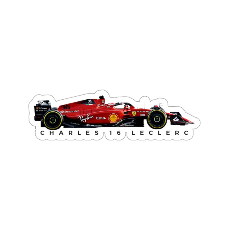 Logo F1 Charles Leclerc Imprimé 3D - Décoration Bureau Et Chambre 18x6cm