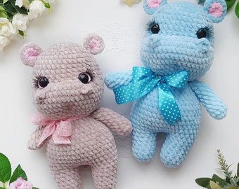 Modello FACILE di ippopotamo all'uncinetto, modello di ippopotamo adatto ai principianti, modello di ippopotamo all'uncinetto giocattolo, uncinetto di ippopotamo animale ripieno di amigurumi