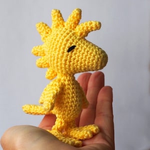 Patrón de amigurumi fácil de Woodstock a crochet, snoopy, woodstock, crochet de charlie brown, para principiantes, amigurumi de dibujos animados, patrón de crochet