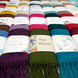 50 pezzi di scialle di pashmina bomboniere per gli ospiti Pashmine all&#39;ingrosso Bomboniere per la festa nuziale Scialli per matrimonio Bomboniere personalizzate per feste all&#39;ingrosso