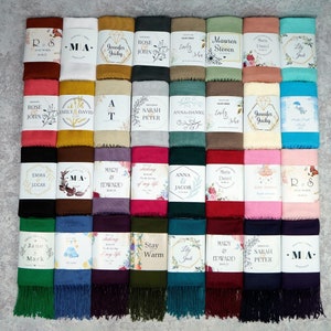 20 Pcs Pashmina Shawl Wedding Favors for Guests Pashminas in Bulk Bridal Shower Favors Shawls for Wedding Personalized Party Favors Bulk