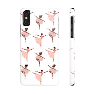 Capa de celular preta fina de bailarina, capa para iPhone de bailarina, presente para amantes da dança, capa protetora para celular, acessórios para celular com tema de balé,