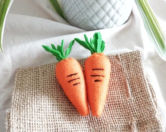 Carrot catnip cat or kitten toy - 100% wool