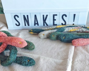 Snake Toy for Cats or Kittens - 100% wool, natural, biodegradable