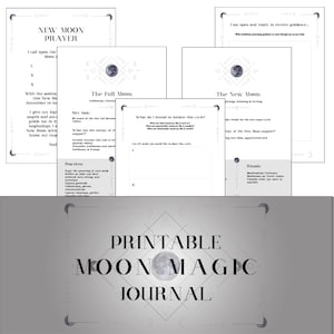 Printable Moon Magic Journal | Moon Planner | Moon Manifestations | Moon Rituals