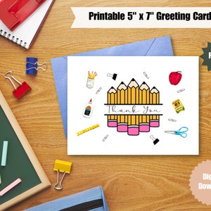 Tarjeta de agradecimiento al maestro-5" x 7" Tamaño de tarjeta de felicitación, Gracias, Regalo del maestro, Regalo del mentor, Tarjeta de agradecimiento, Acuarela, Imprimible