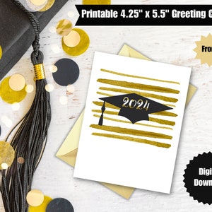 Digitale 2024 Abschlusskarte (4.25 "x5.5"), printable Karte, Glückwünsche, College/High School Abschluss