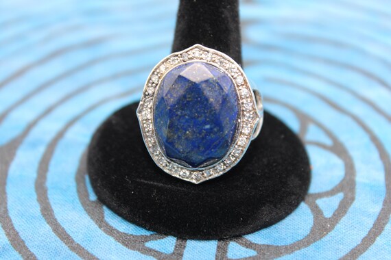 Faceted lapis dinner ring - image 5