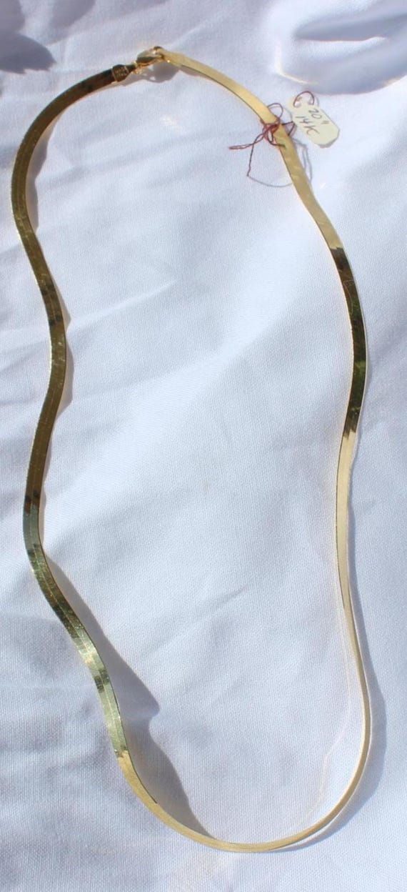 14K Gold serpentine/herringbone chain