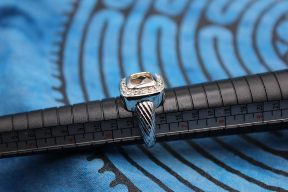 Faceted sterling silver amethyst dinner ring - image 10