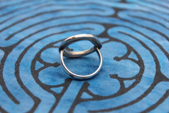 Sterling silver double circle ring - image 3