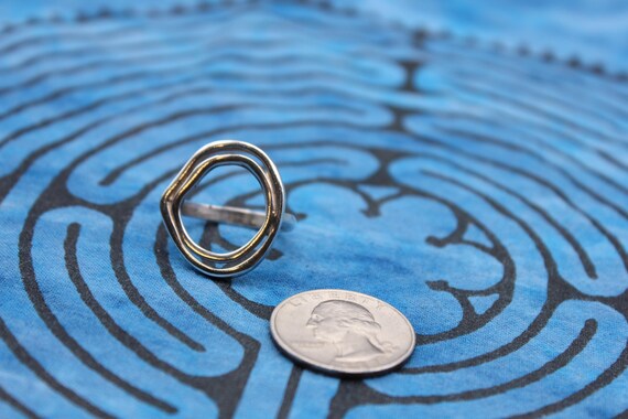 Sterling silver double circle ring - image 5