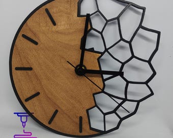 Deconstructed wooden/PLA clock