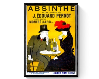 Absinth, Vintage Poster, Alkohol Ad Poster, DIGITAL DOWNLOAD DRUCKBAR, Digital Remastered für große Drucke 33x47in