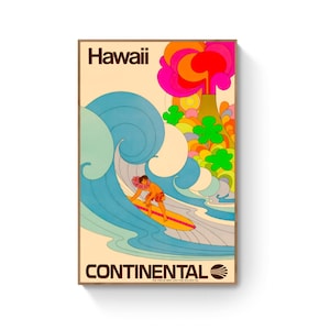 Hawaii, vintage poster, reisposter, DIGITALE DOWNLOAD AFDRUKBAAR, digitaal geremasterd voor grote prints 33 x 47 inch