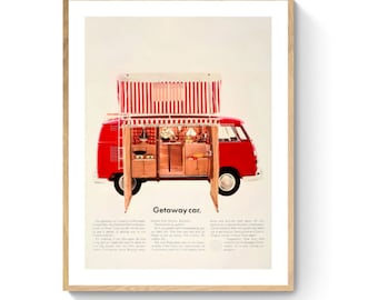 kombi、ビンテージポスター、広告ポスター、デジタルダウンロード印刷可能、33 x 47インチの大型プリント用にデジタルリマスター