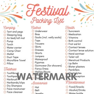 Ultimate Festival Packing List