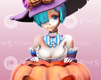 Rem Rezero Halloween 3d print Not painted.