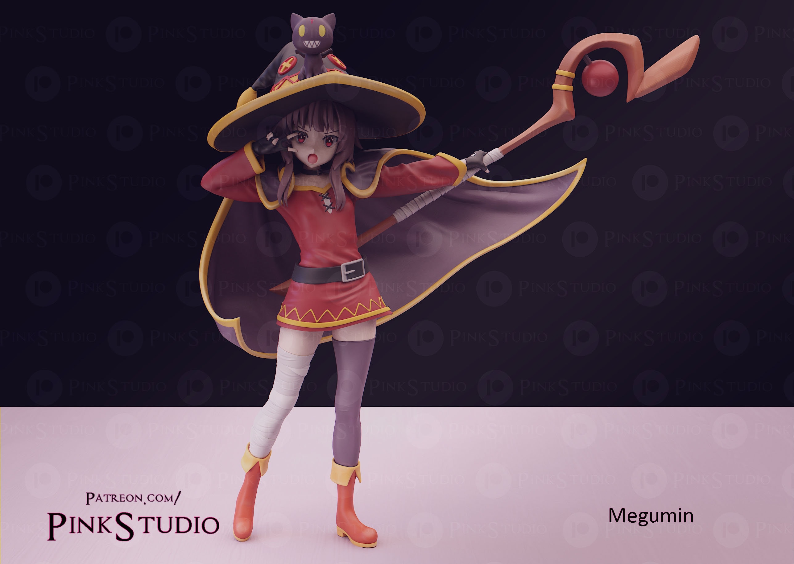 Megumin Konosuba Anime' Poster, picture, metal print, paint by Ruzerin